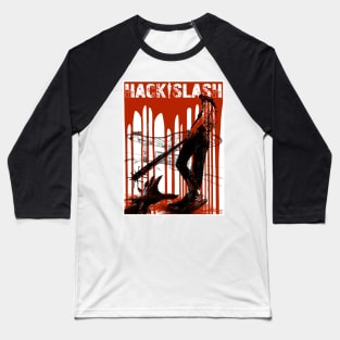 asc 374_HACK/SLASH_la fleur sanguinaire (Cassie's last game) Baseball T-Shirt